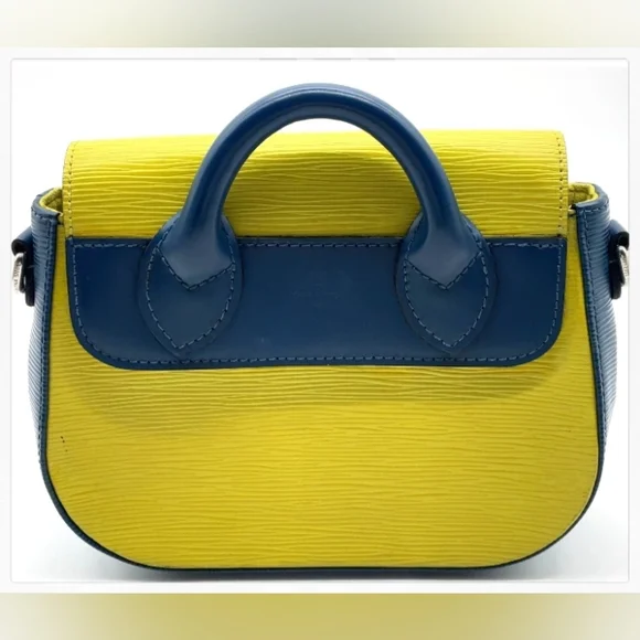 SALE! Louis Vuitton Epi Vibrant Yellow & Blue Eden PM 2W Crossbody Bag W/B/K/DB - Picture 4 of 16